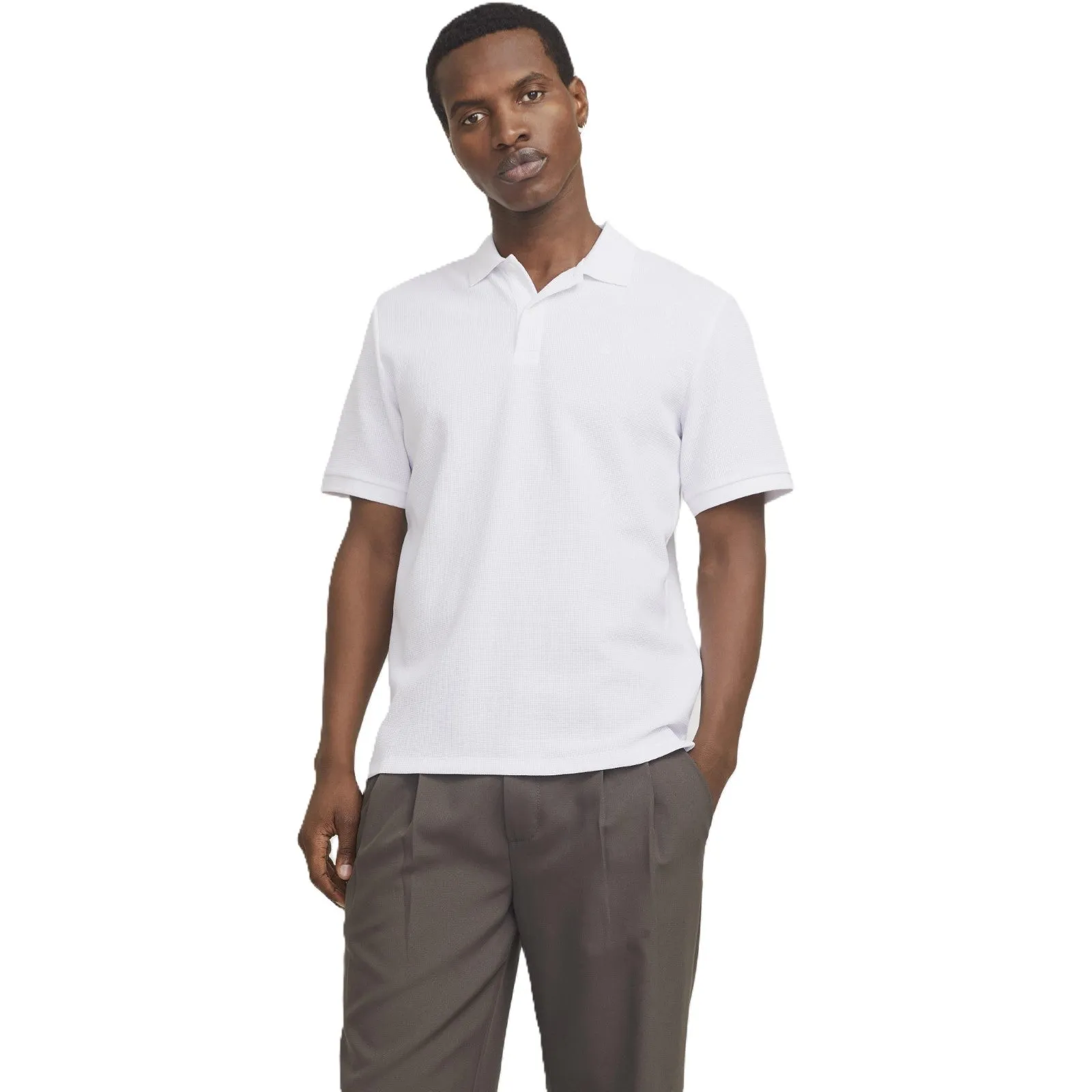 Jack & Jones Mens Austin  Short Sleeve Polo Shirt Four Button Placket