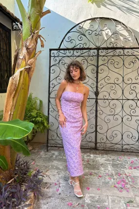 TearResistantFabric Ingrid Purple Floral Maxi Dress