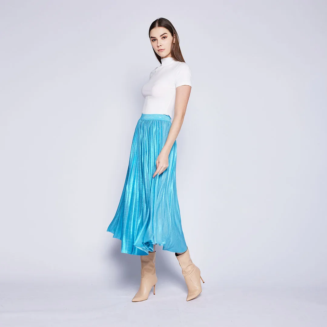 Shinning Pleated Skirt Calm Mood Mix Texture