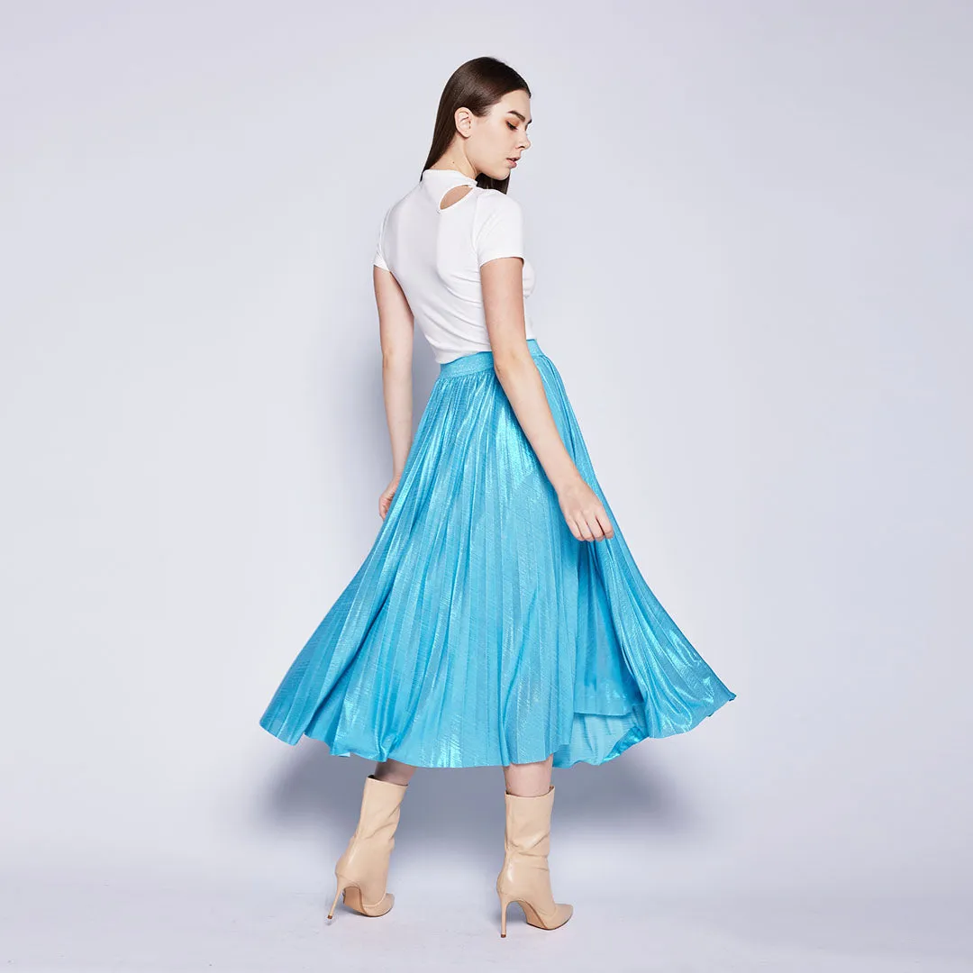 Cozy Tones Shinning Pleated Skirt