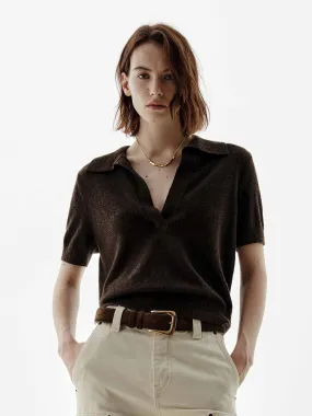 Stretchable Design Short Sleeves V-neck Sweater