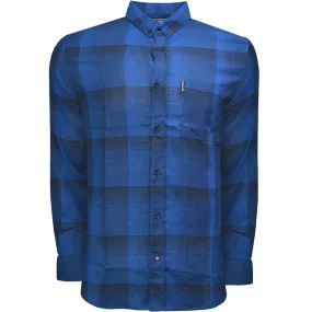 Reinforced Shoulders Friends Meetup Lambretta Mens Long Sleeve Woven Checked Shirt