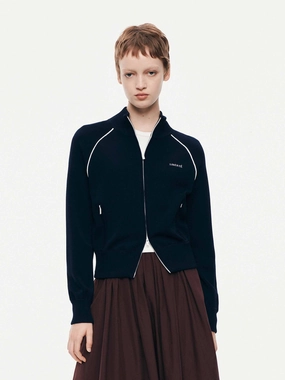 Raglan Sleeve Cropped Cardigan Elastic hem