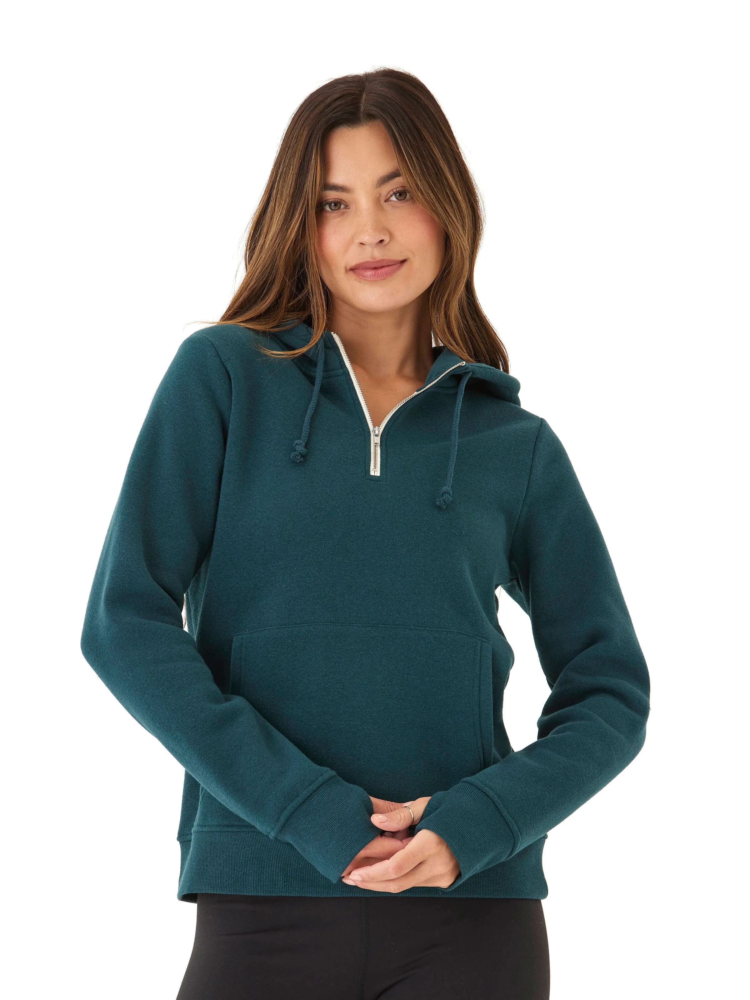 Sinead 1/4 Zip Triblend Fleece Hoodie Modern Functional Design InterchangeableLining