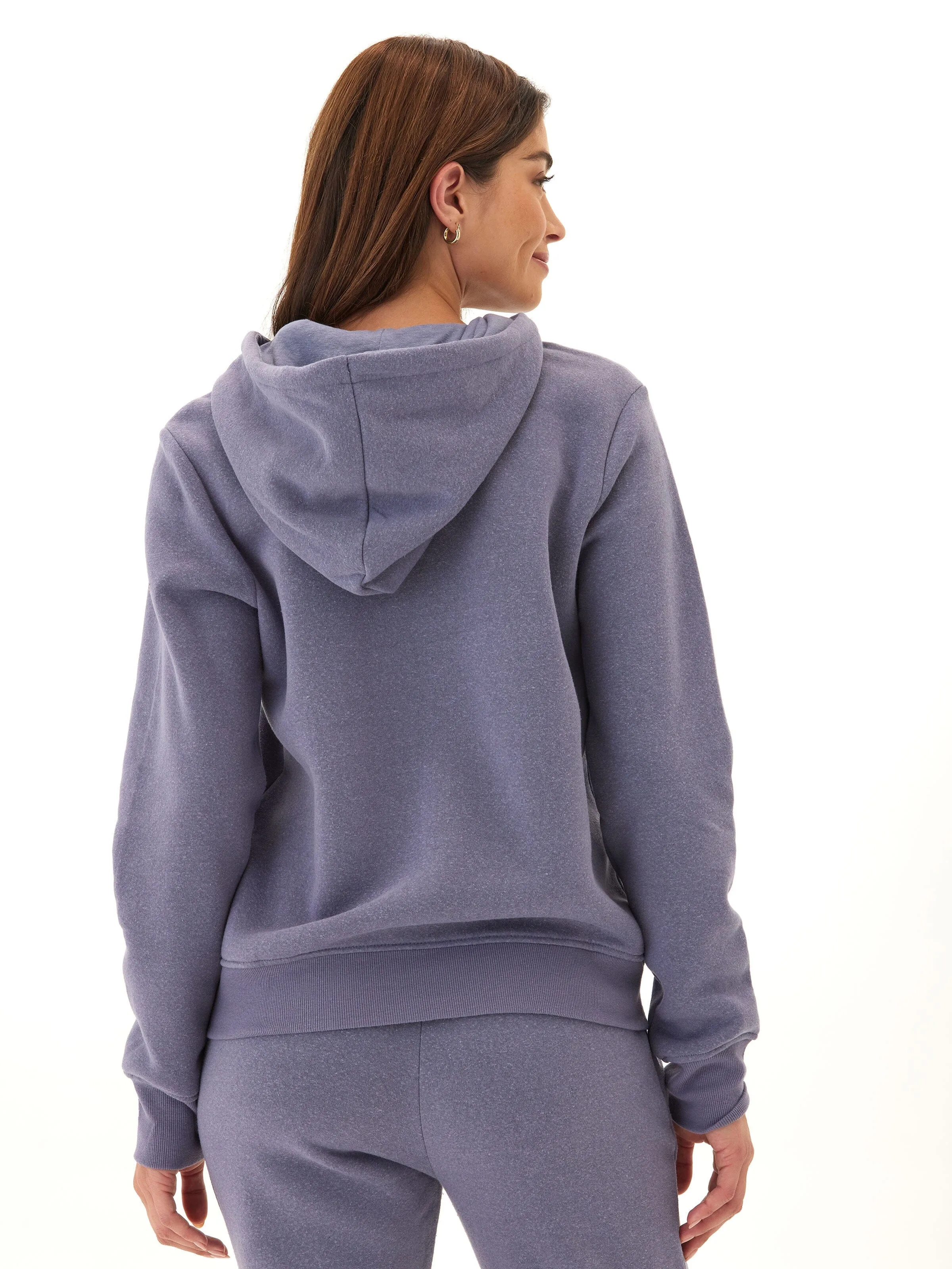 Sinead 1/4 Zip Triblend Fleece Hoodie Adjustable Belt Quilted Interior Layer