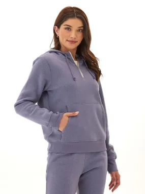 Sinead 1/4 Zip Triblend Fleece Hoodie Hypoallergenic Interior Layer