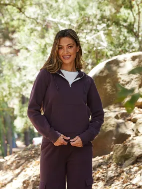 Layered Collar Design Articulated Ergonomic Fit Sinead 1/4 Zip Triblend Fleece Hoodie