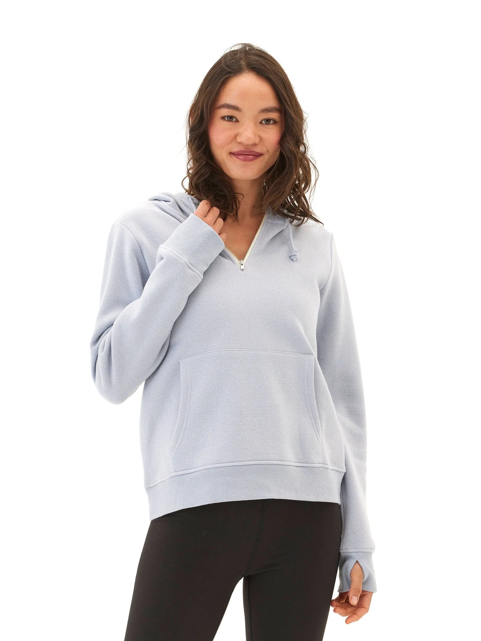 Layered construction RipResistant Reinforcement Sinead 1/4 Zip Triblend Fleece Hoodie