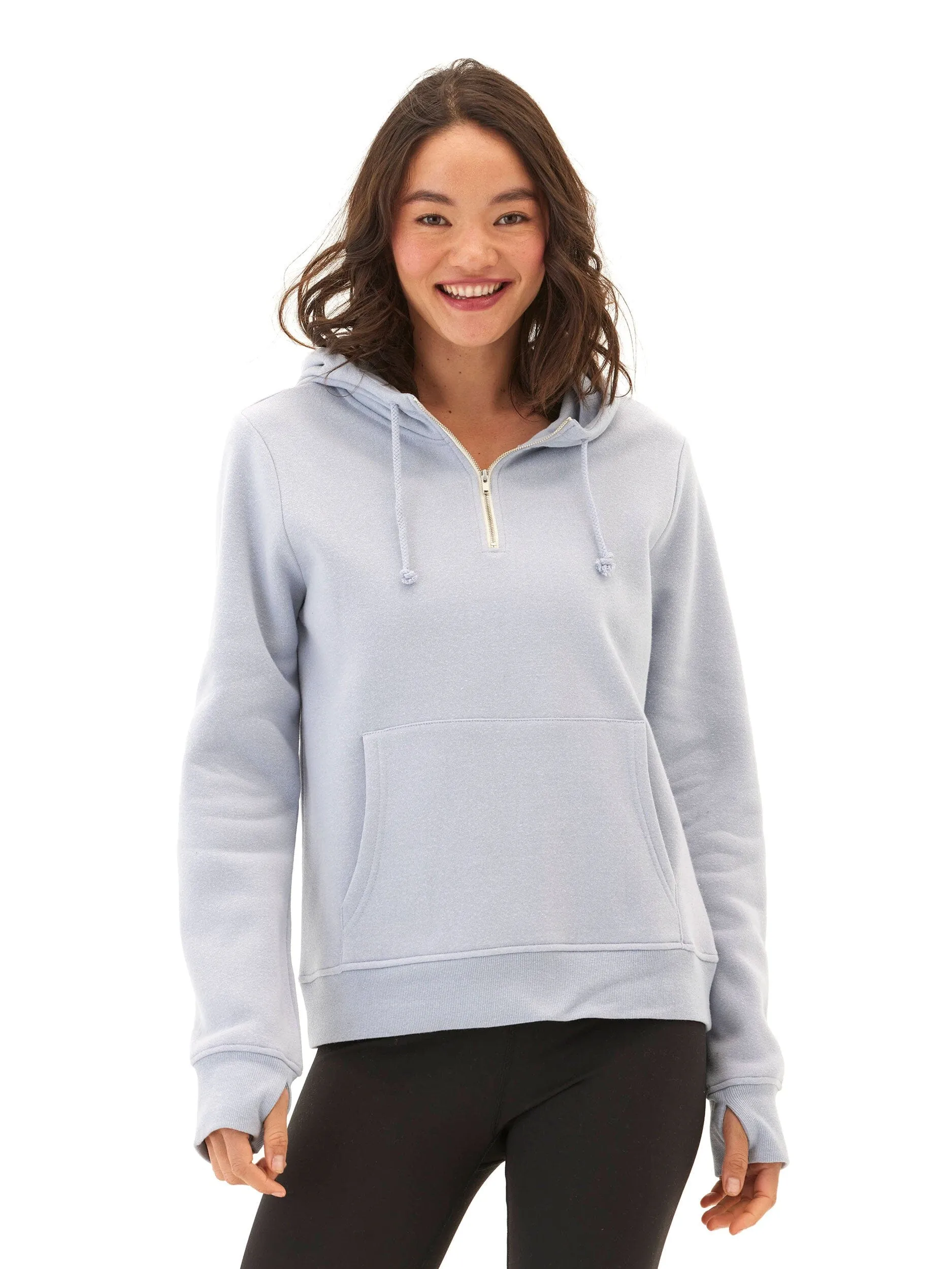Sinead 1/4 Zip Triblend Fleece Hoodie NonBulkyLayering