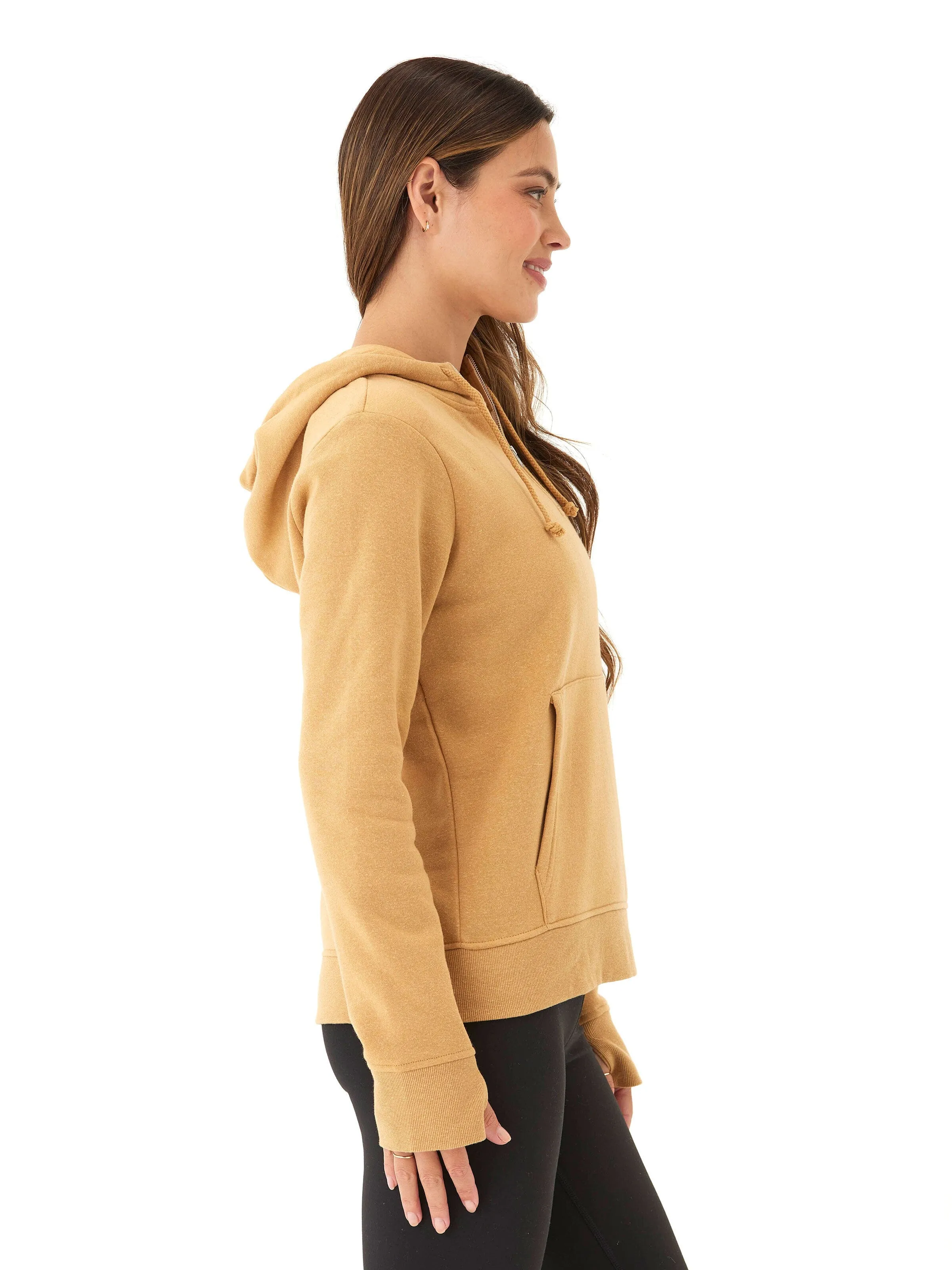 Adjustable Cuff System Light Outdoor Layer Sinead 1/4 Zip Triblend Fleece Hoodie