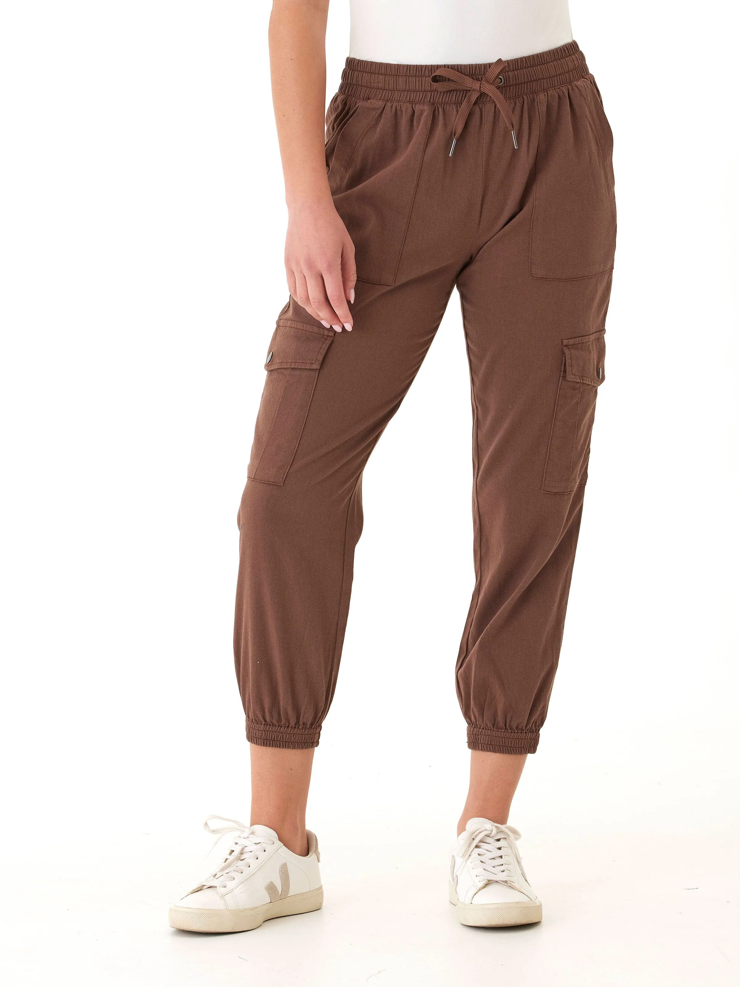 ripstop fabric Delilah Stretch Twill Cargo Jogger 27"