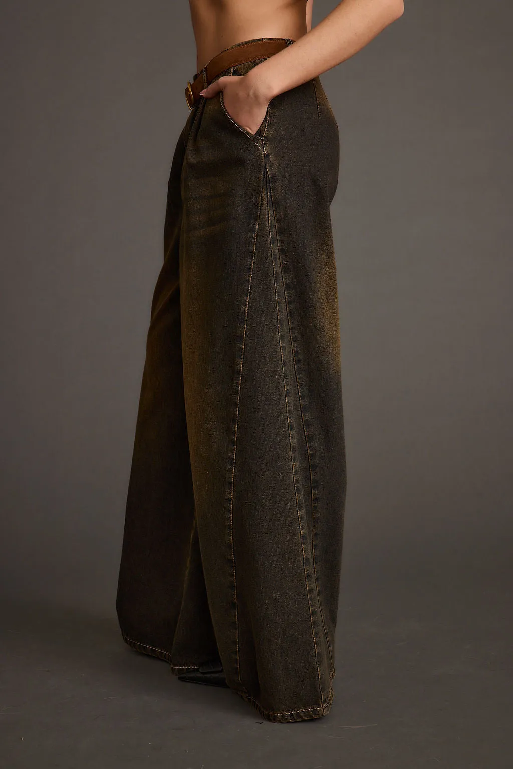 Commuter Fit AntiStaticTreatment Dakota Washed Black Wide Leg Jeans