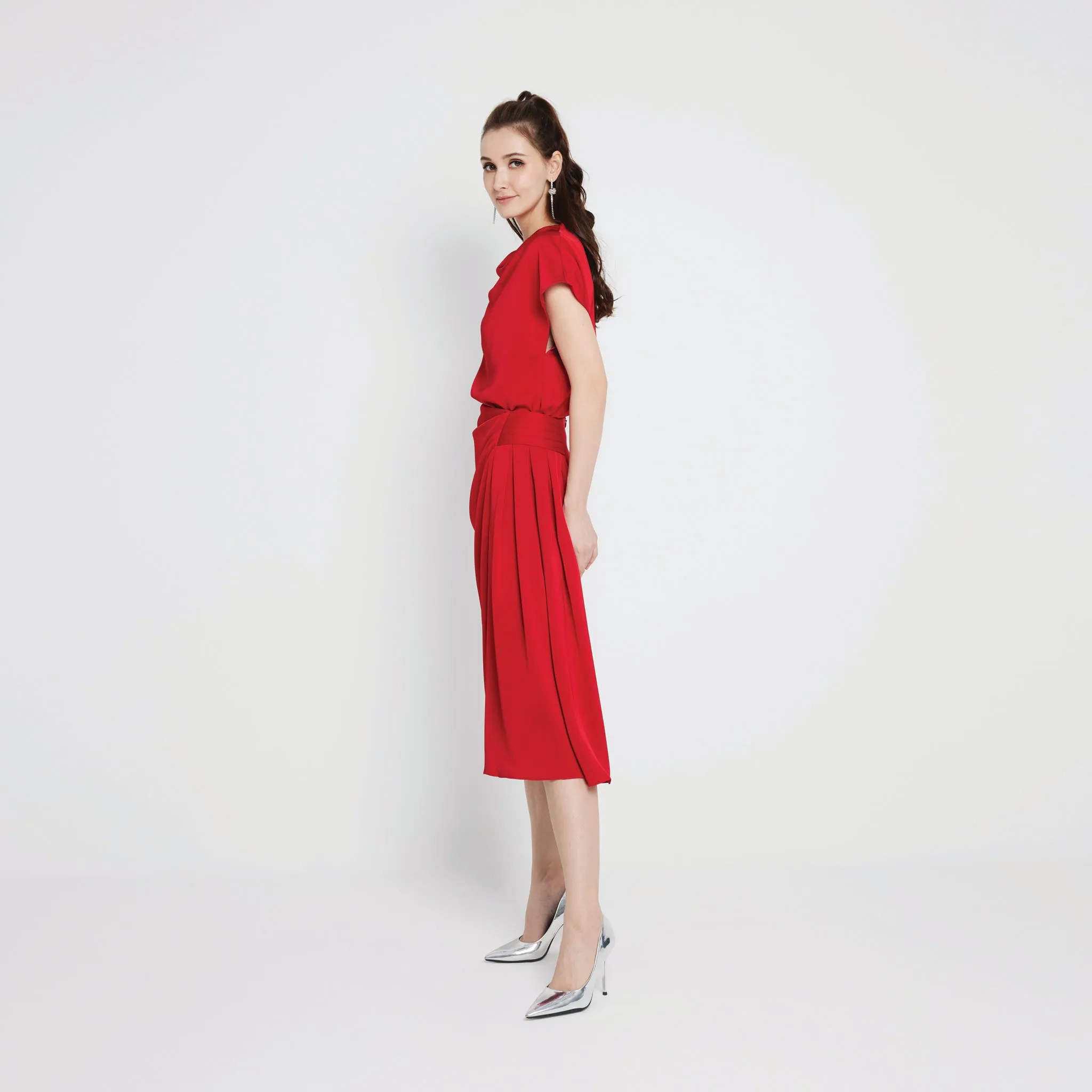 Matte Finish Slit Skirt
