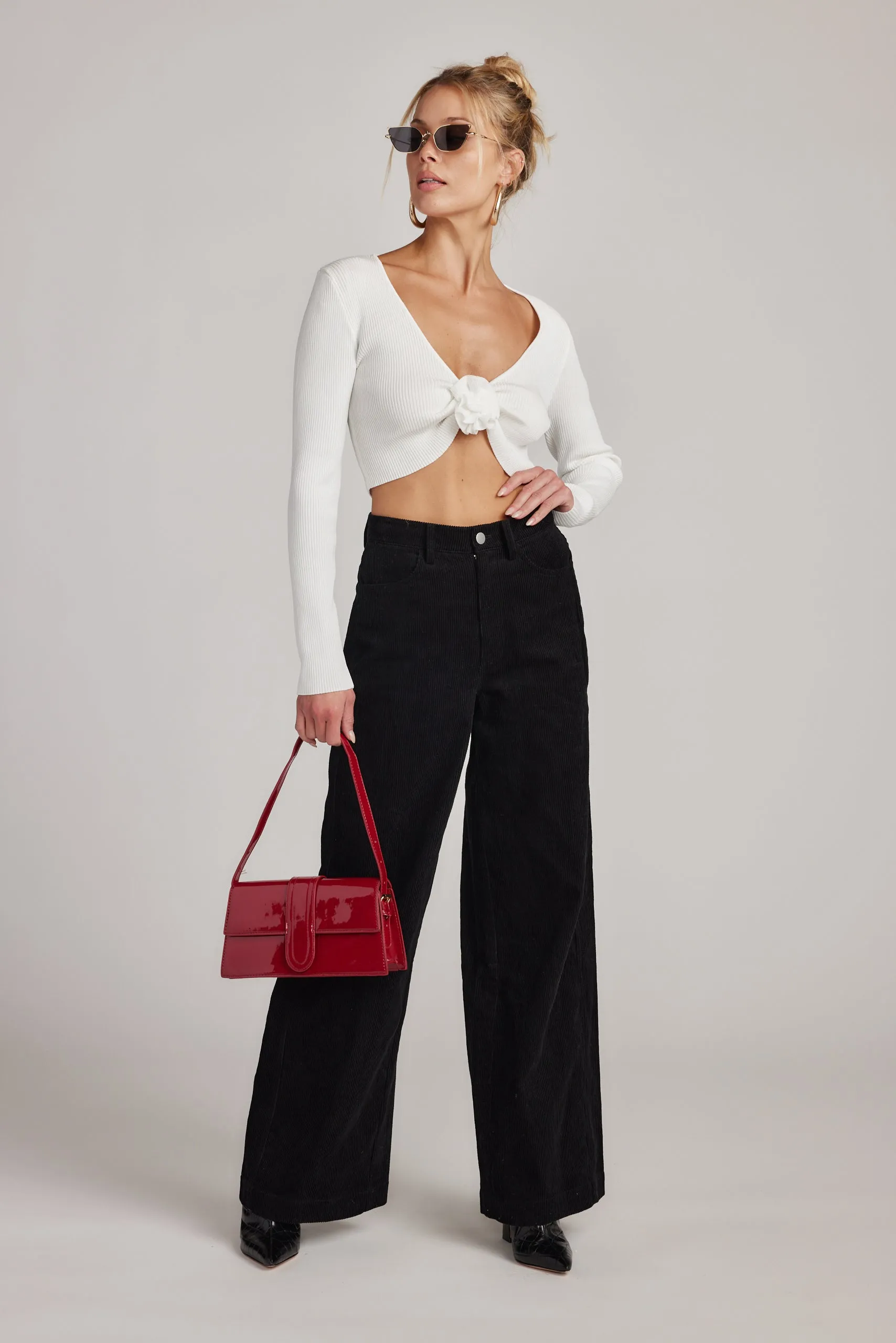 Active Fit Clarence Black Corduroy Pants