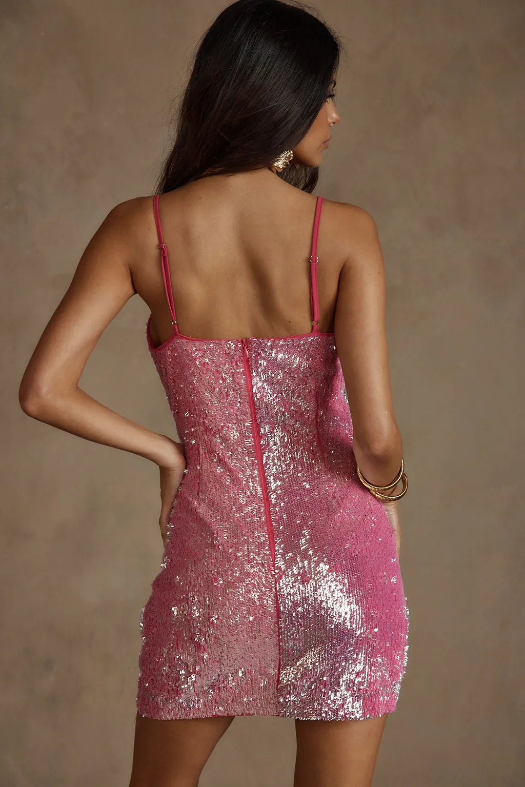 Casual Comfort Charlotte Pink Sequin Mini Dress