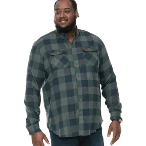 D555 Mens Garfield Big & Tall Long Sleeve Check Shirt Sleek Silhouette Seamless Sides