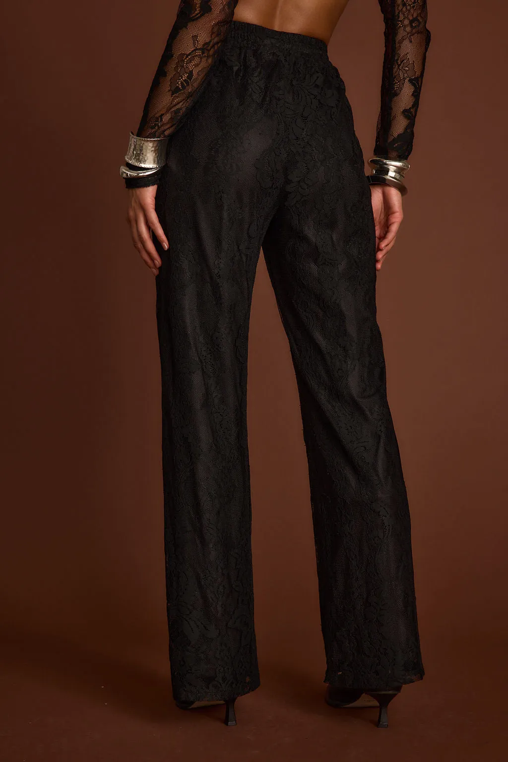 Ambrose Black Lace Pull On Pants Adaptable Design