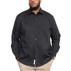 Road Trip Ready Striped Design D555 Mens Corbin Big & Tall Kingsize Easy Iron Classic Regular Shirt - Black