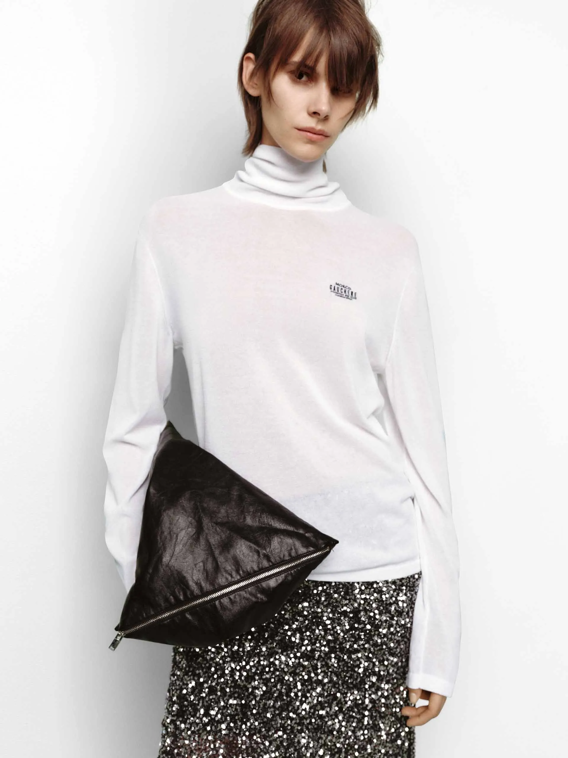Light Design Cotton Blend Turtleneck Sweater