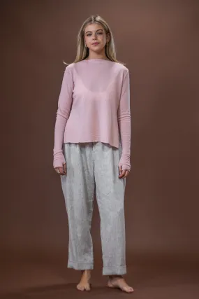 Layered Warmth Merino With High Slits | Rose