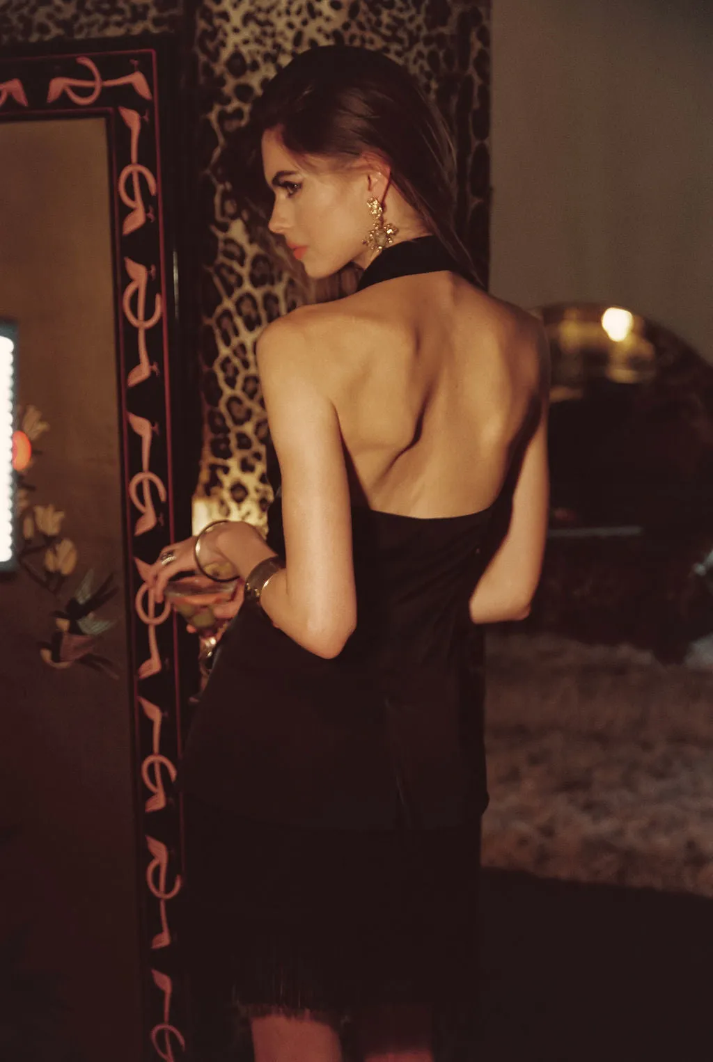 BreathableMeshInsert Noir Black Satin Longline Vest