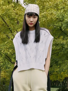 Openwork Tied Sleeveless Knit Top Compact Travel Design