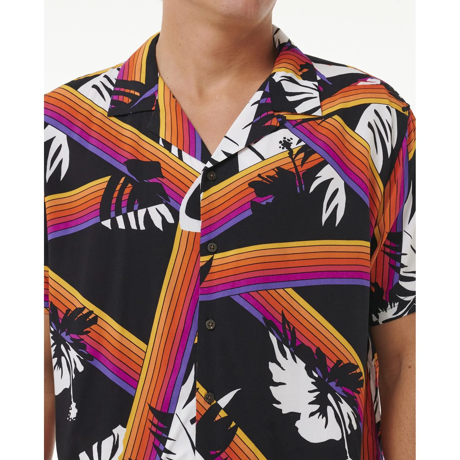 Holiday Travel Rip Curl Mens Surf Revival Hoffman Short Sleeve All Over Pattern Shirt