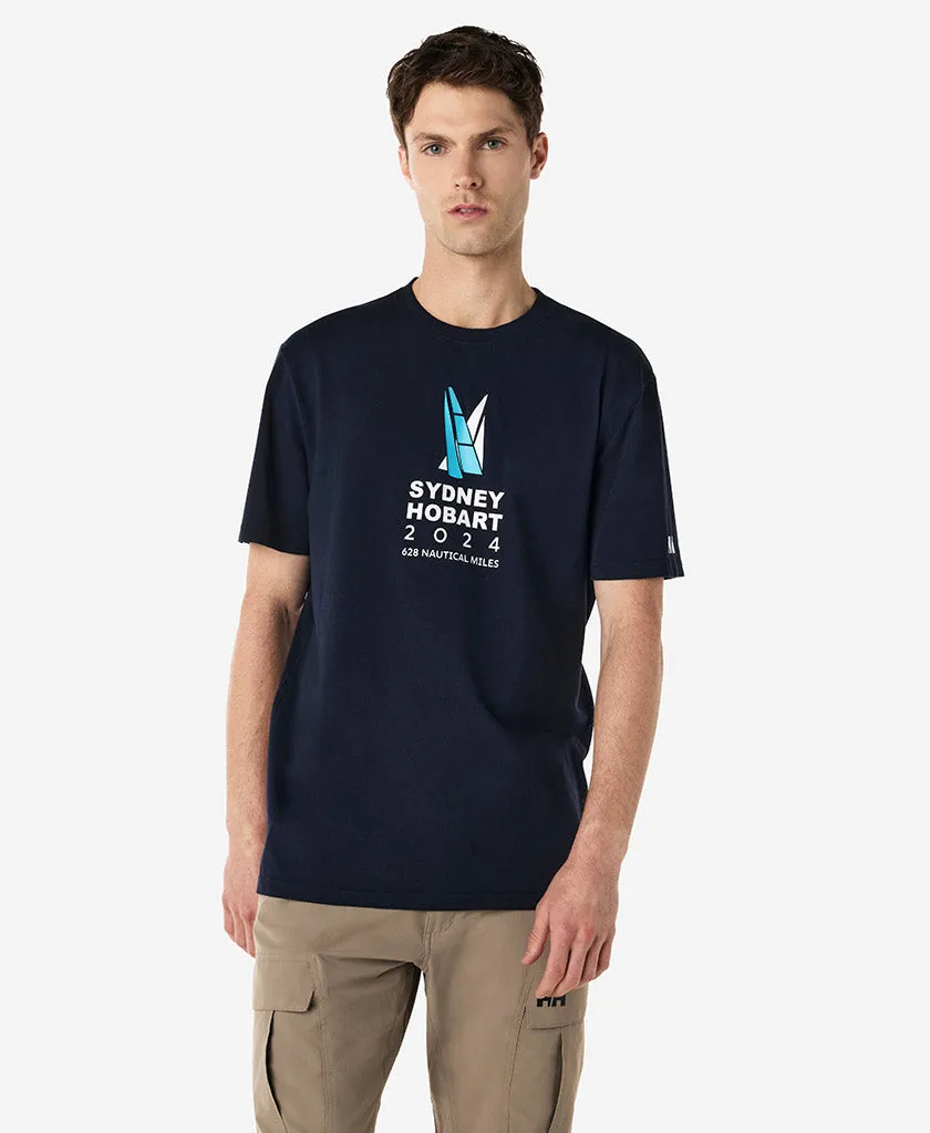 Reinforced Shoulder Panels CROSS SAILS T-SHIRT, Navy