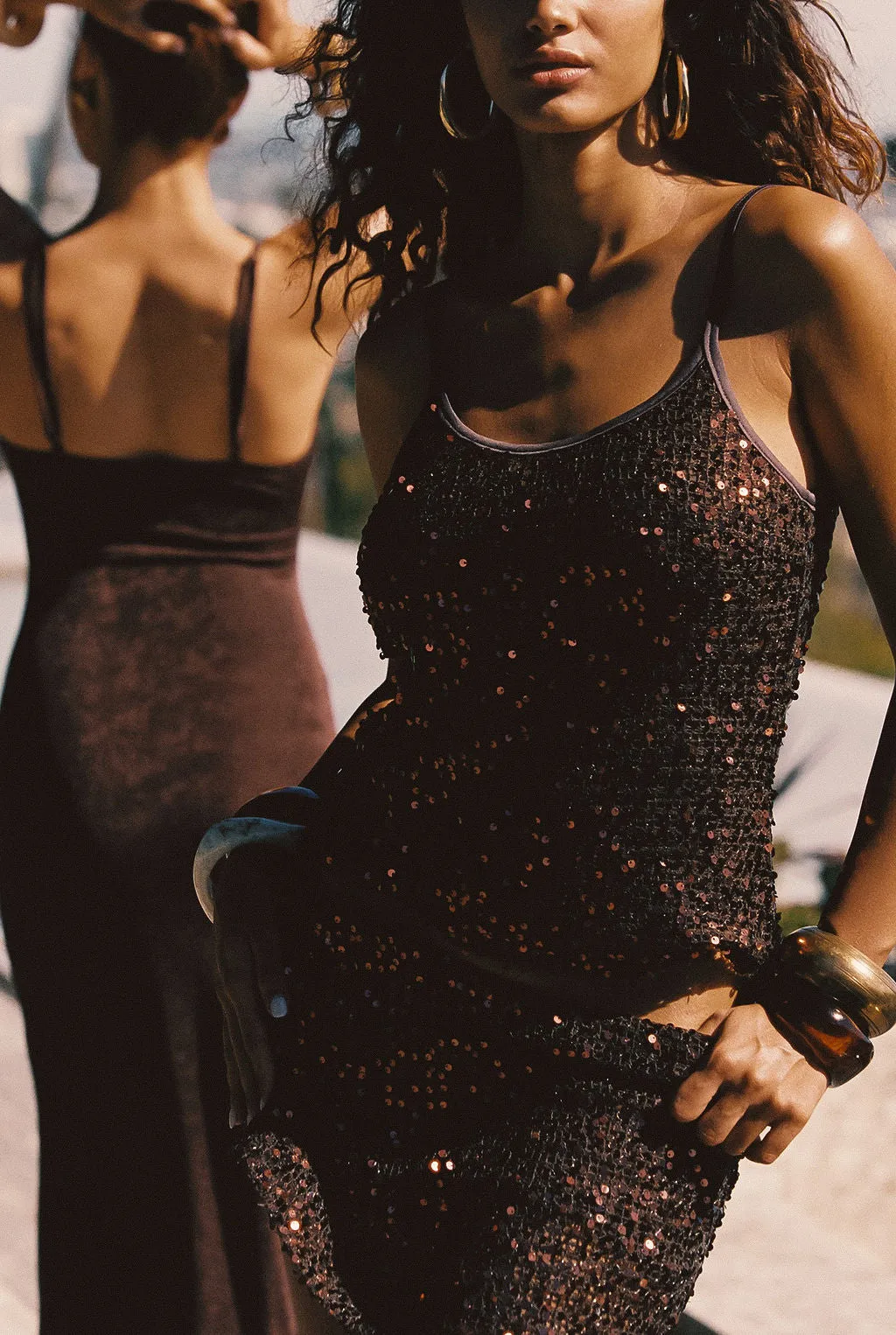 ReinforcedStitching Solea Mocha Sequin Tank
