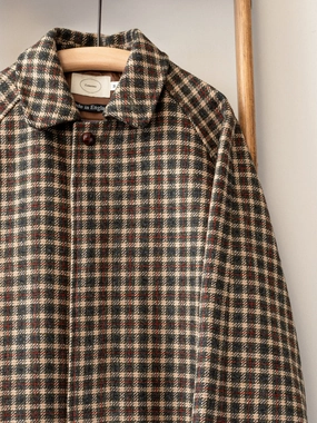 Sporting Tweed Balmacaan Coat / City Check FoldableStructure AbrasionResistantEdging