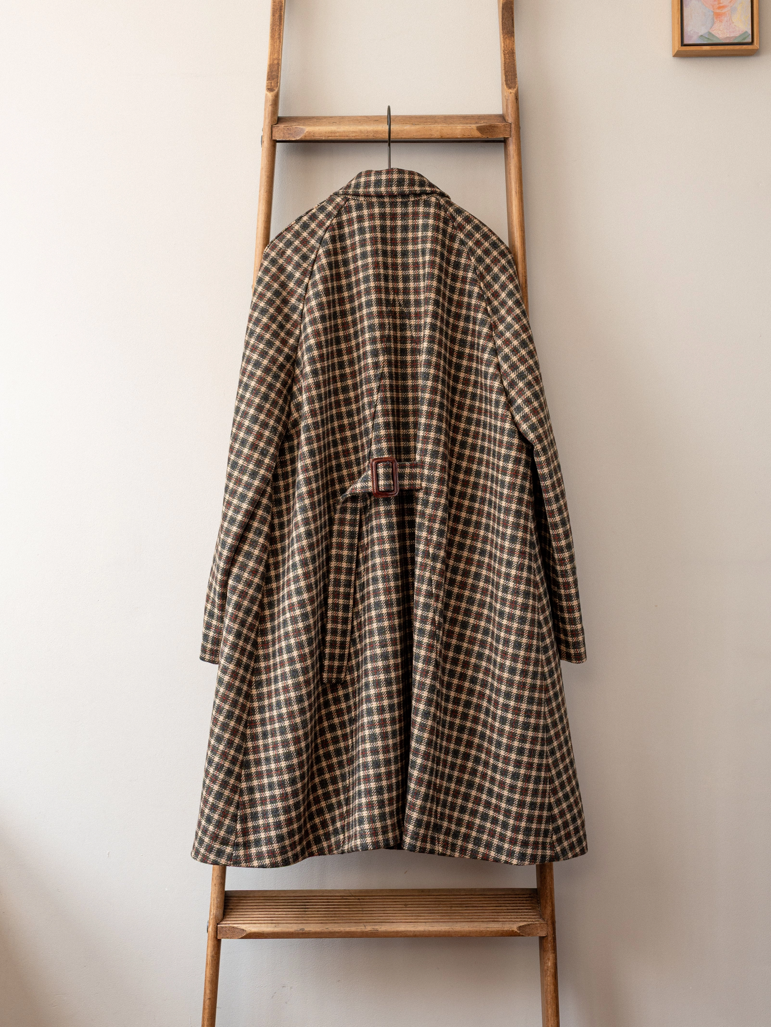 Non Irritating Edging Thick Insulation Sporting Tweed Balmacaan Coat / City Check
