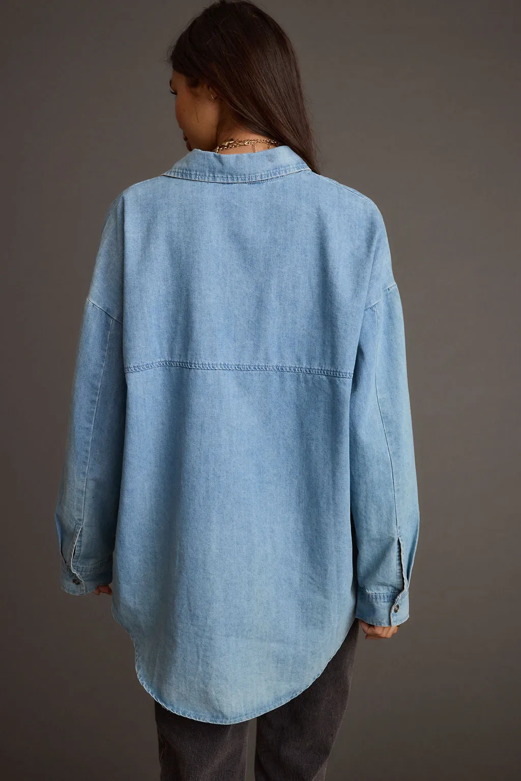 Springsteen Chambray Oversized Button Down Shirt Writer