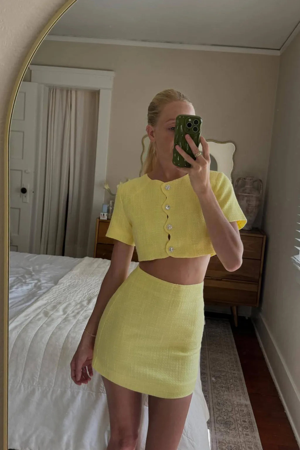 Classic Appeal Sunday Yellow Mini Skirt