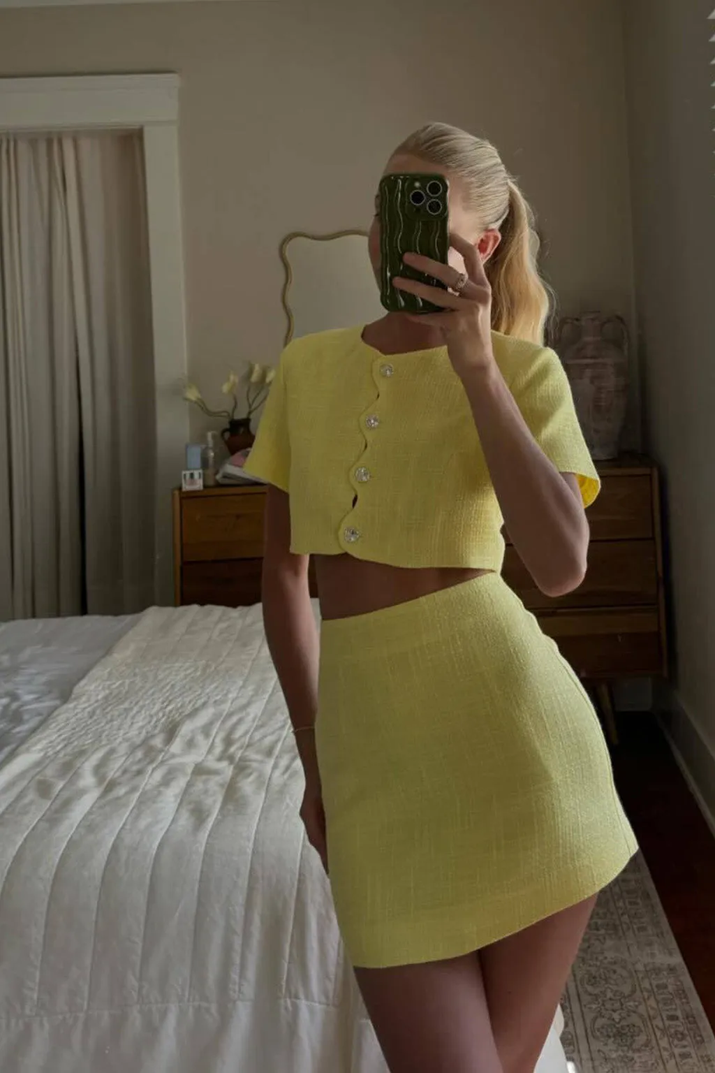 Sunday Yellow Mini Skirt Style Layering