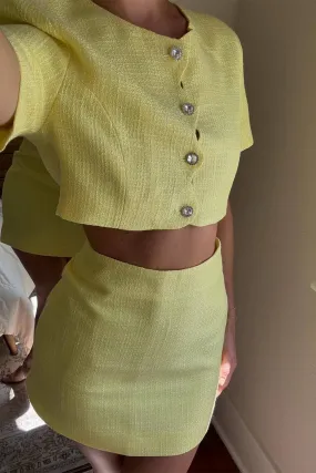 Sunday Yellow Mini Skirt Streetwear Look Comfy Fit