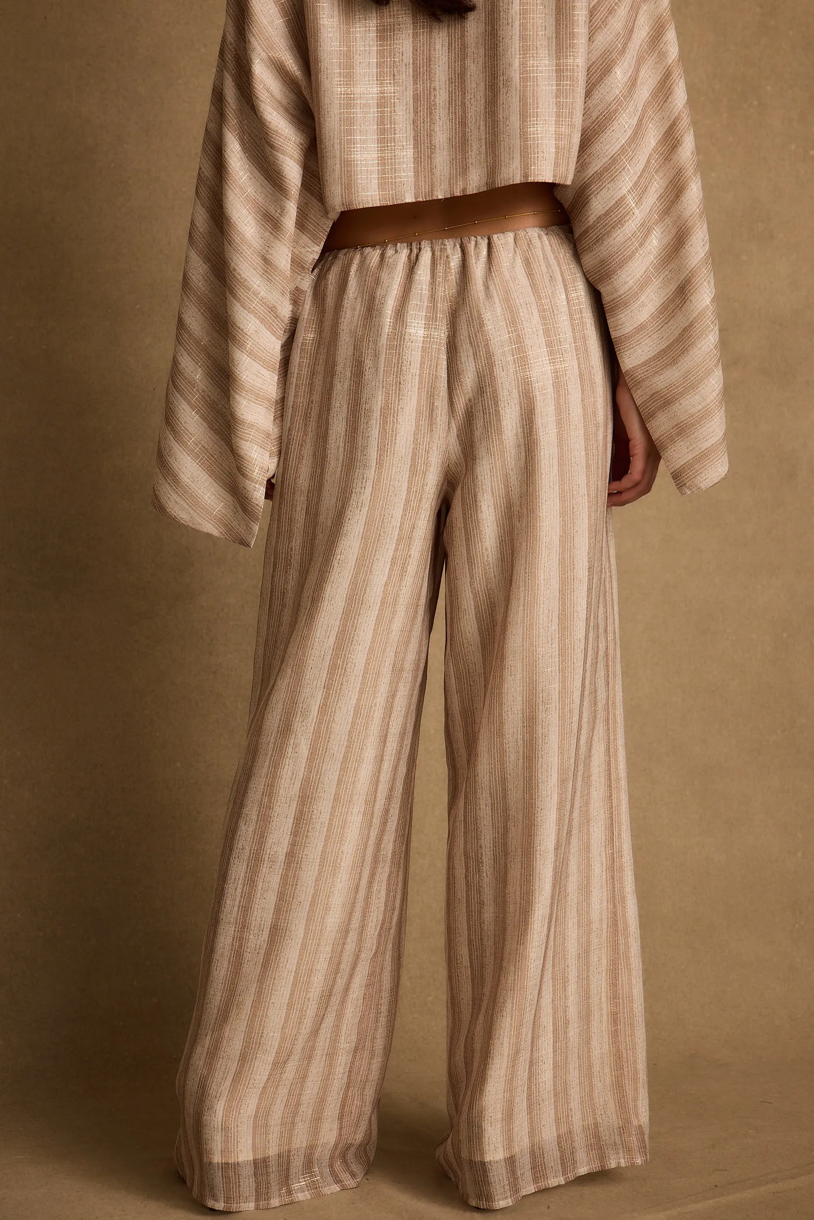 Compact Pack Water-resistant Clear Breeze Striped Chiffon Pants