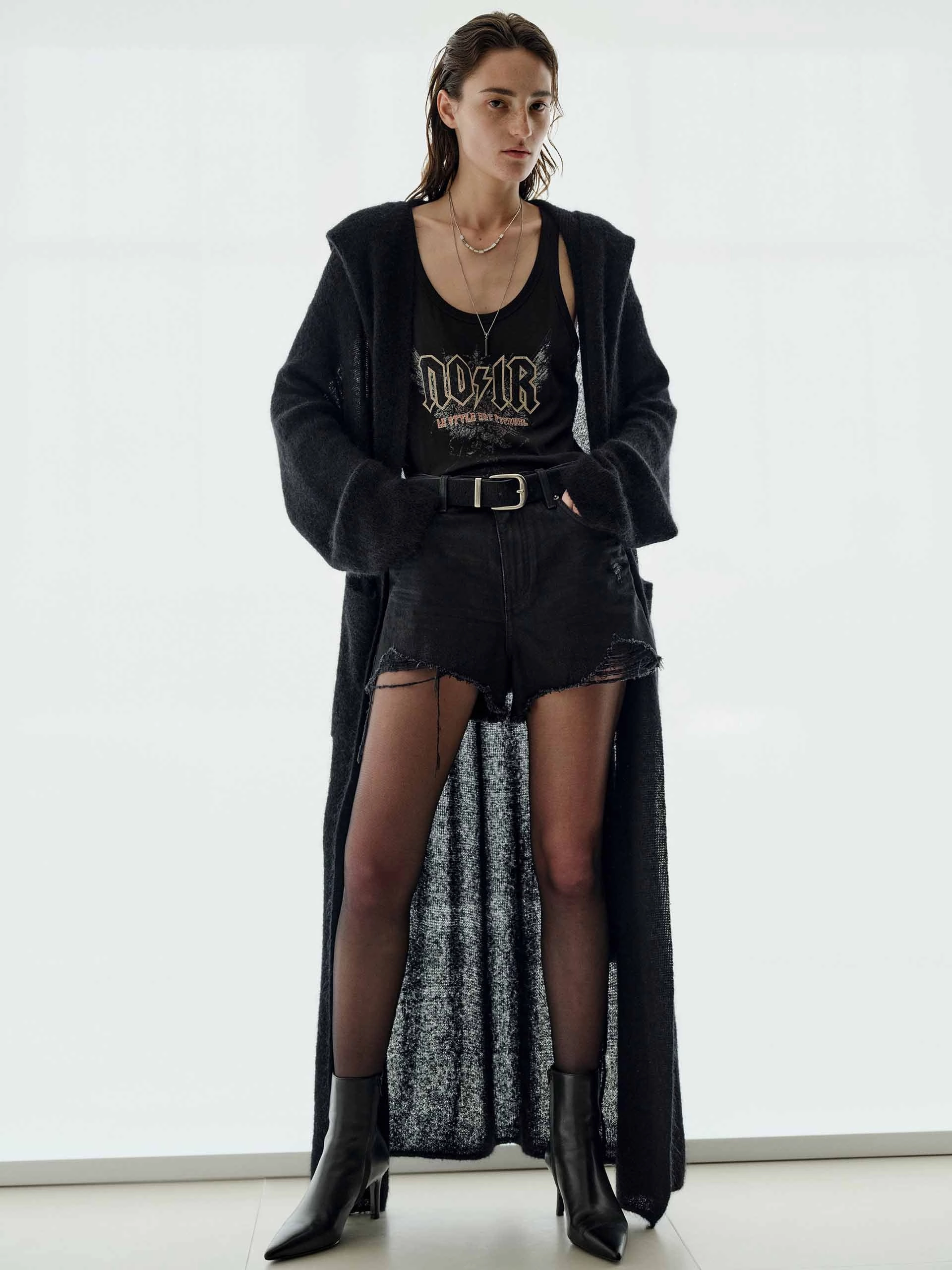 Cozy Comfort Durable Blend Sequin Detail Long Cardigan