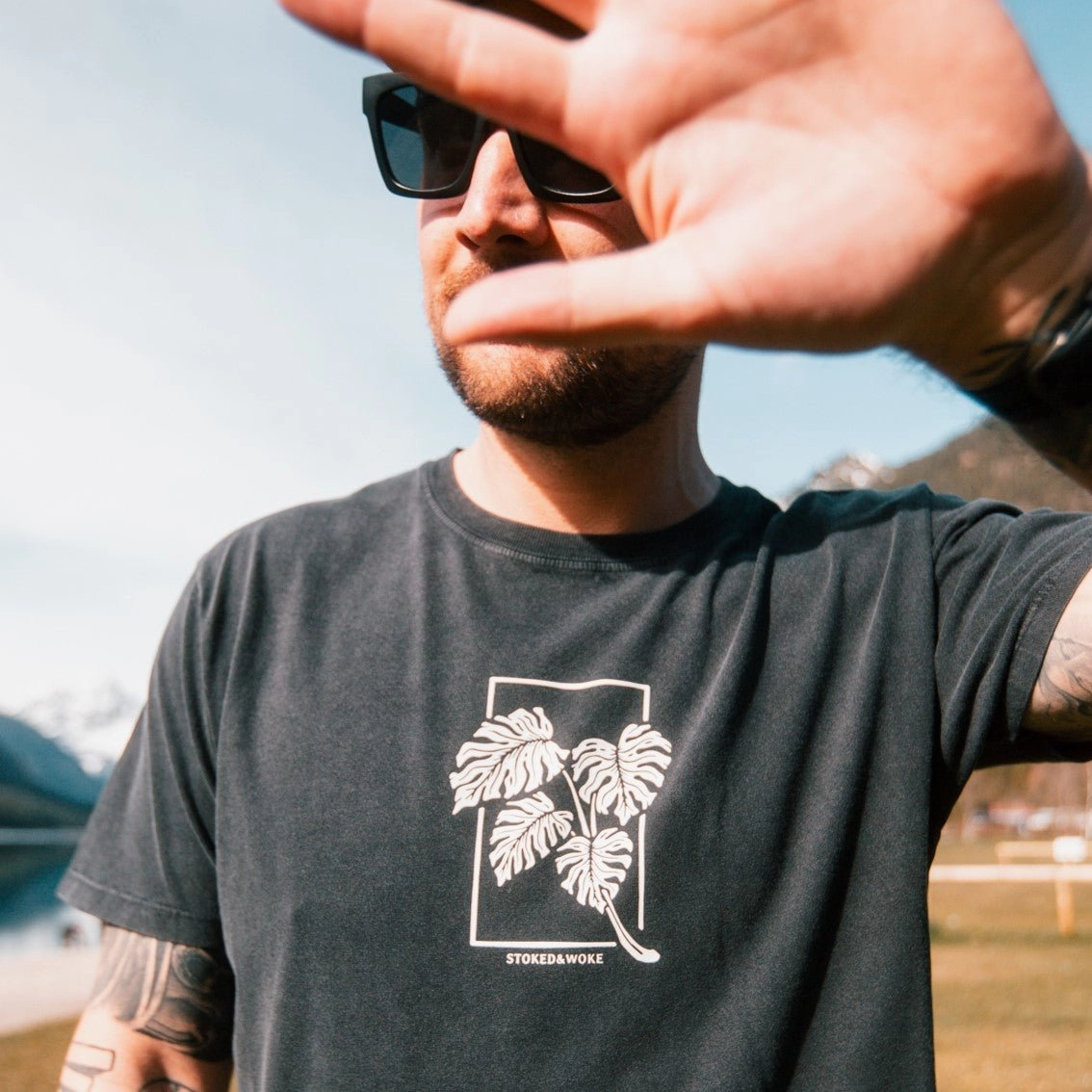 Stone Washed "Monstera" Tee Cozy Apparel Chilly Comfort
