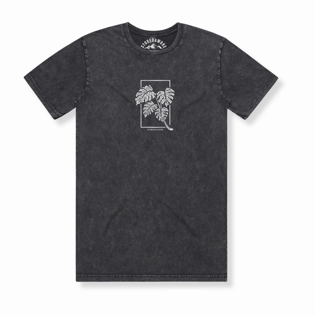 Stone Washed "Monstera" Tee Sustainable Fibers