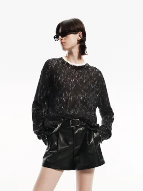 Distressed Detail Knit Sweater Comfy And Warm