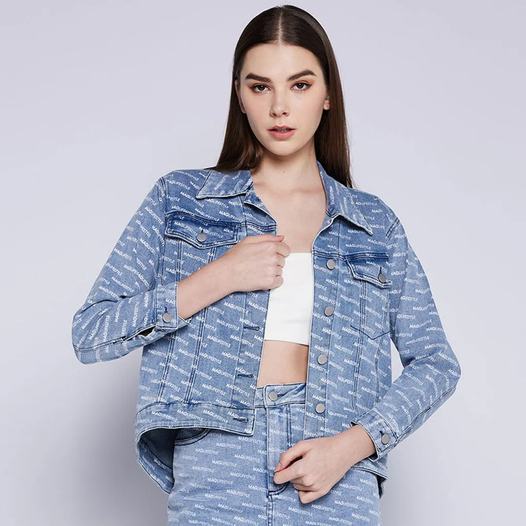 Monogram Denim Jacket Long Length Detachable Lining
