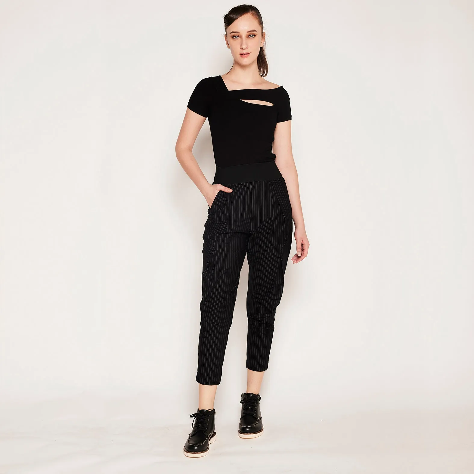 Stripe knit pants Quality Wear Crisp Look