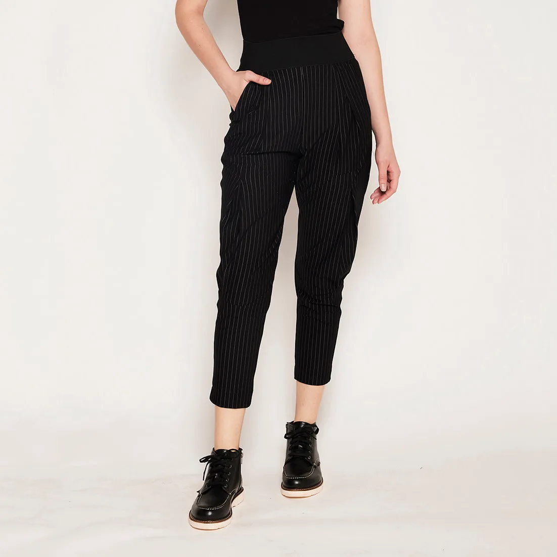 Stripe knit pants Quick Drying Fabric easy move