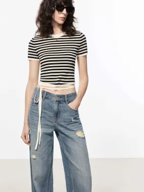 Functional Design Sleek Layers Striped Crewneck Top