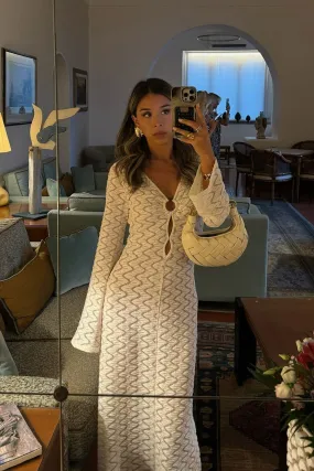 Casual Fit Stylish and Comfortable Tatiana Crochet O Ring Maxi Dress