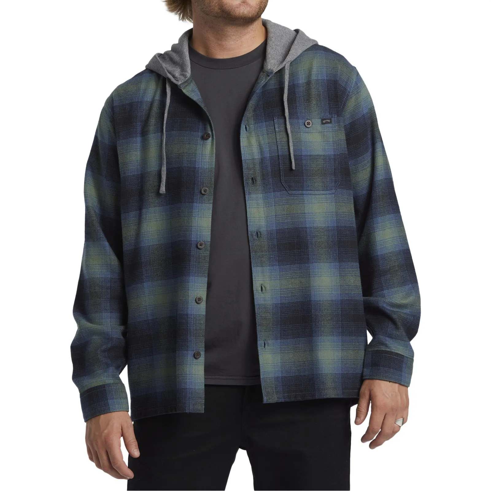 Classic Style Performance Fabric Billabong Mens Baja Hooded Flannel Shirt