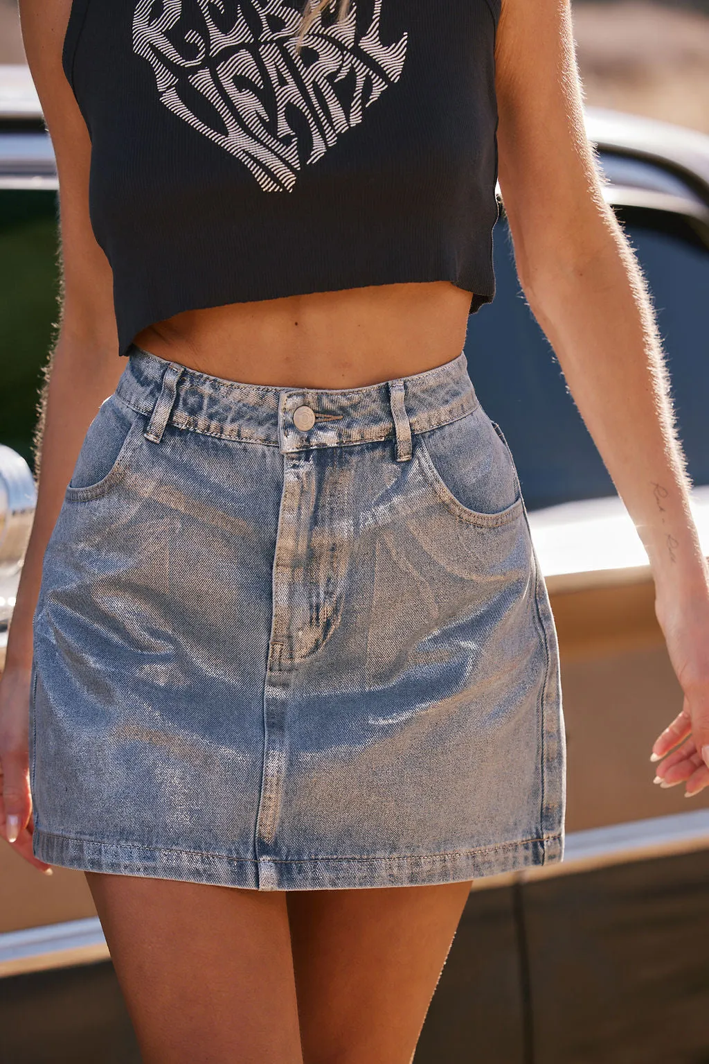 Macie Coated Mini Skirt Limited Quantity