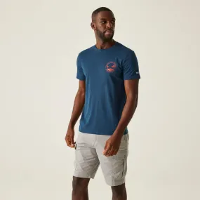 V Neck Design Non Closure Collar Regatta Mens Breezed V Short Sleeve T-Shirt