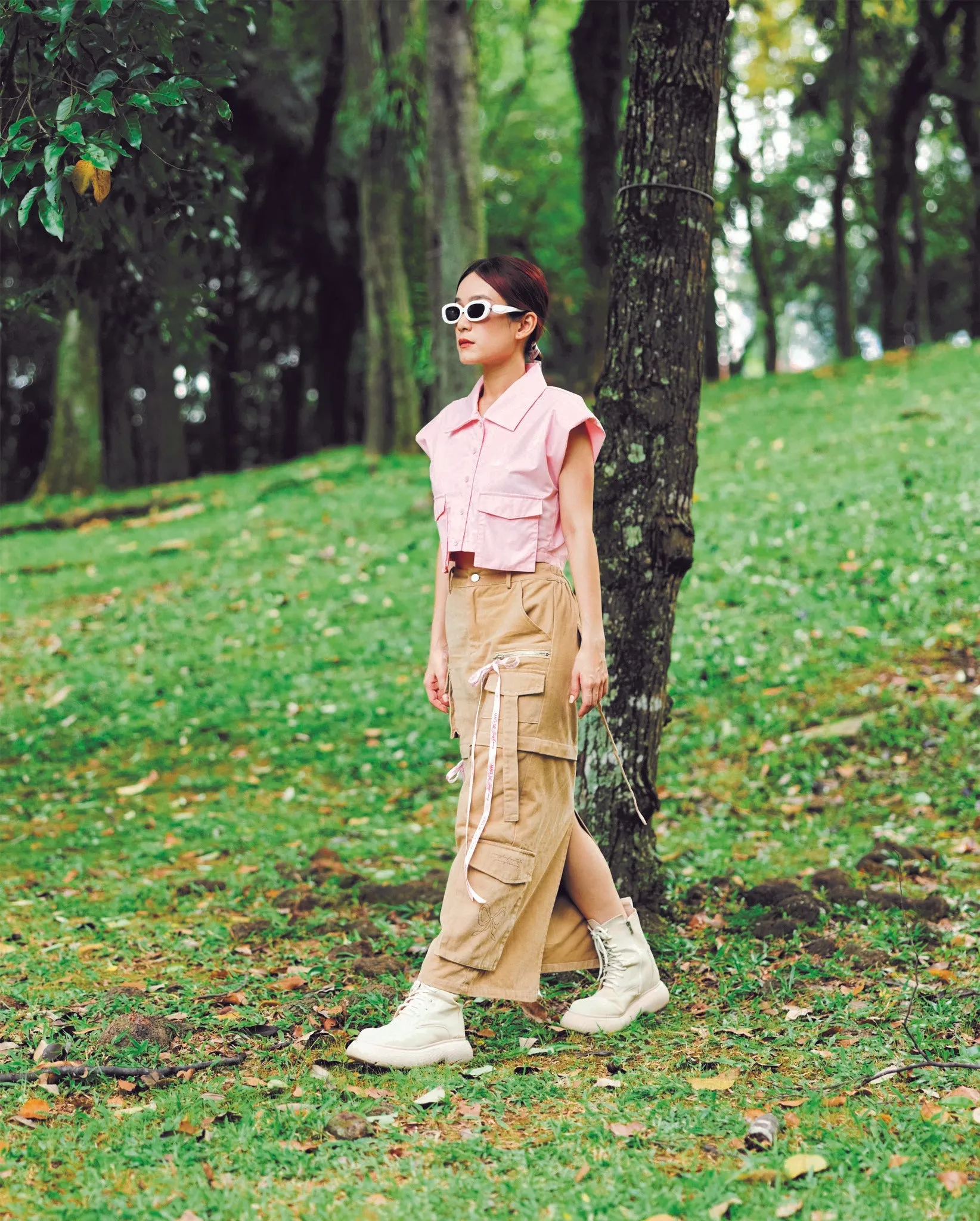 JLXMAG CARGO SKIRT Weekend Outfit Frayed Finish