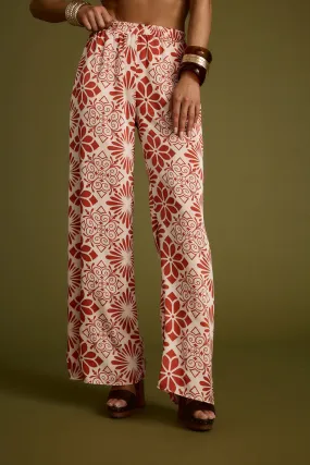 Timeless Design Chilly Weather Wear Cubana Rust Satin Pants